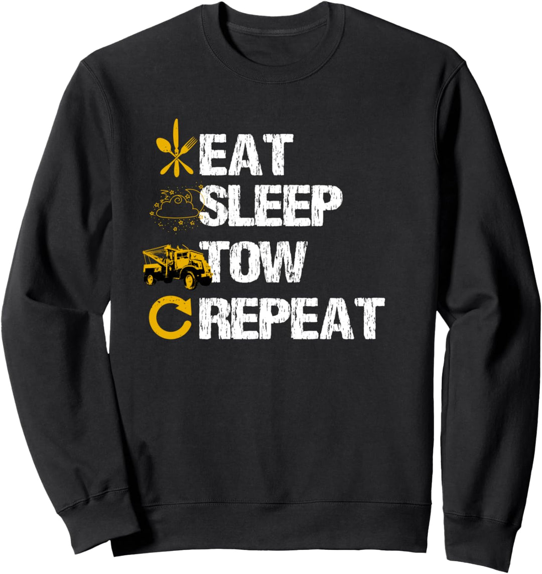 Tow Truck Driver Gifts Eat Sleep Tow Repeat Sweatshirt