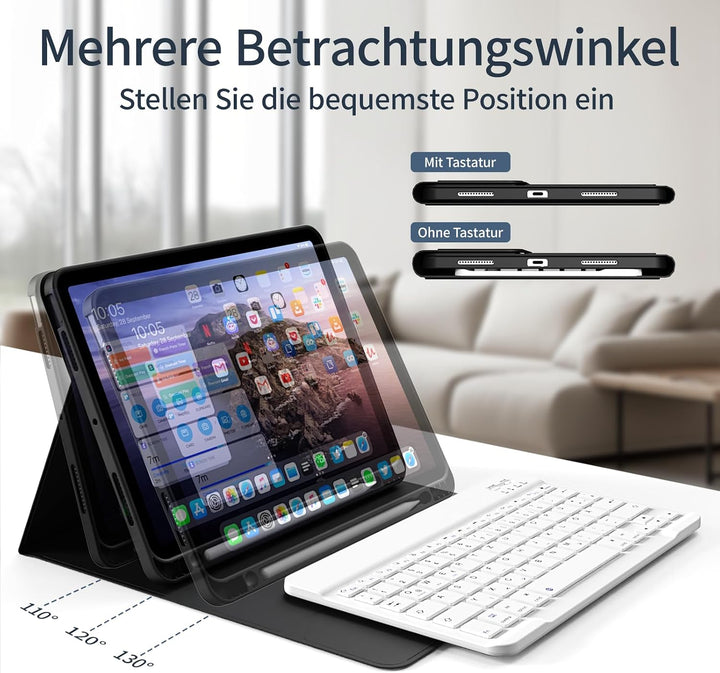 KVTVOU Tastatur Hülle für iPad Air 11 Zoll (2026 2025 2024), iPad Air 5. / 4. Generation (10,9 Zoll