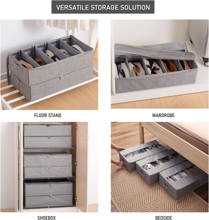 Unterbettkommode für Schuhe, Schuh-Regal für Unter das Bett, Unterbett Aufbewahrungsbox, Schuhaufbew
