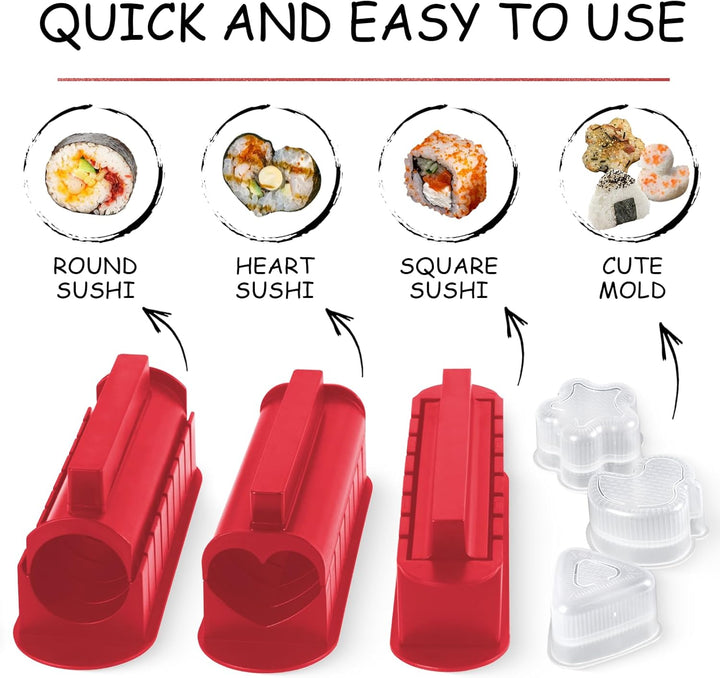 SKYSER Sushi Maker set Teller, 20 Artikel Kit für Anfänger zum selber machen, Kann als Sushiteller v