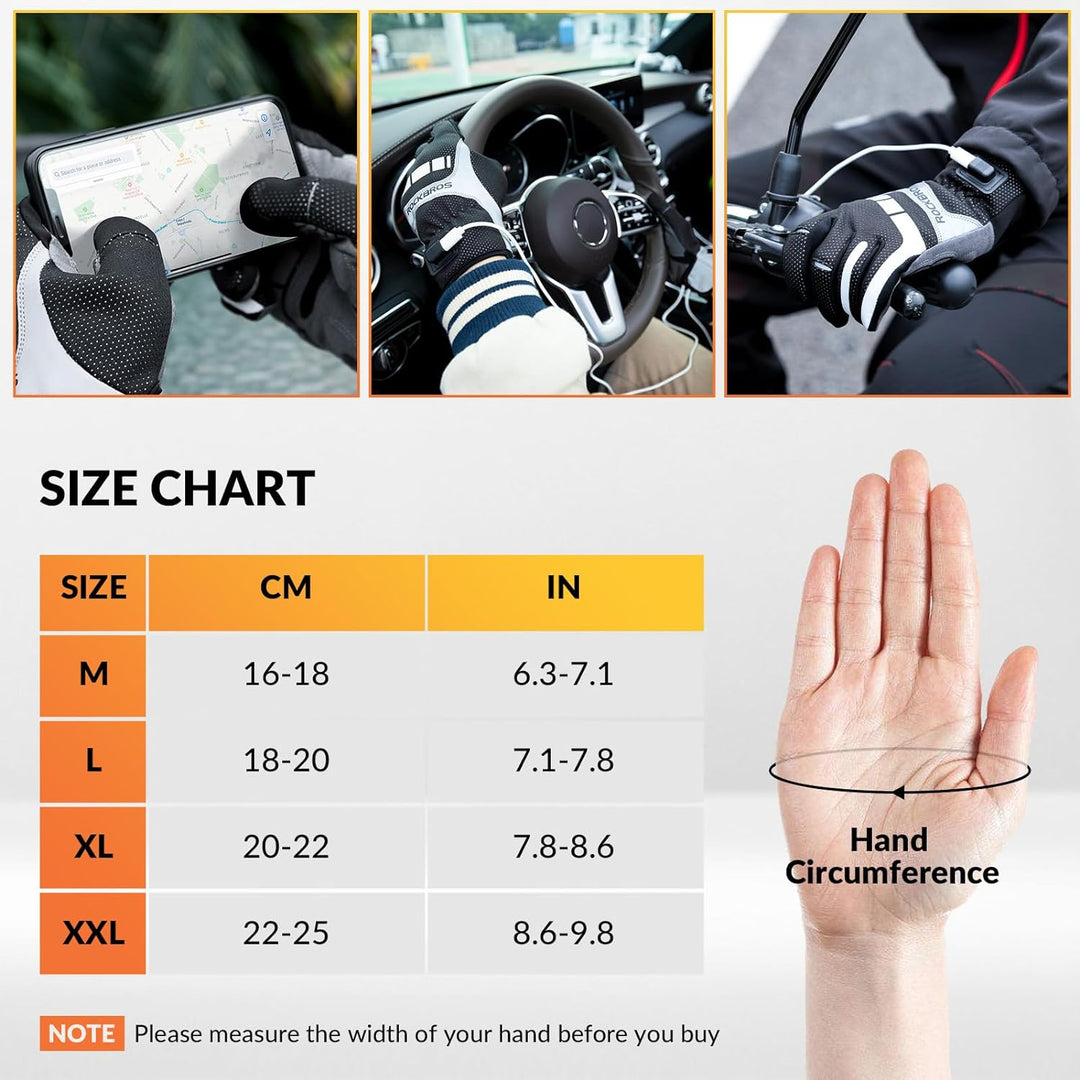 ROCKBROS Beheizte Handschuhe Winter Beheizbare Fahrradhandschuhe Touchscreen Warme Winddichte Heizha