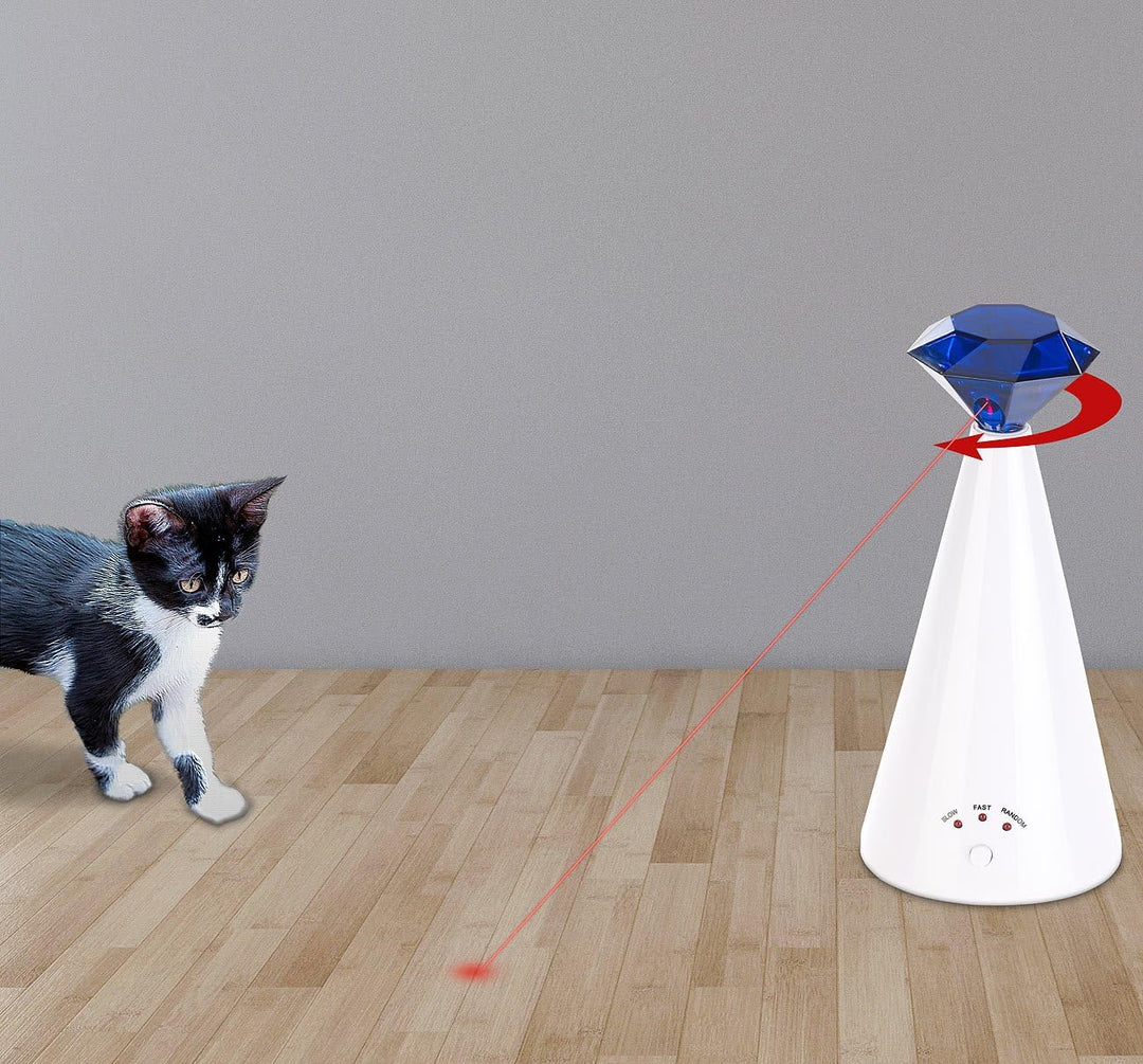 Sweetypet Katzenspielzeug: Automatische Licht-Katzenangel zur Förderung des Jagd-Instinkts (Laser Ka