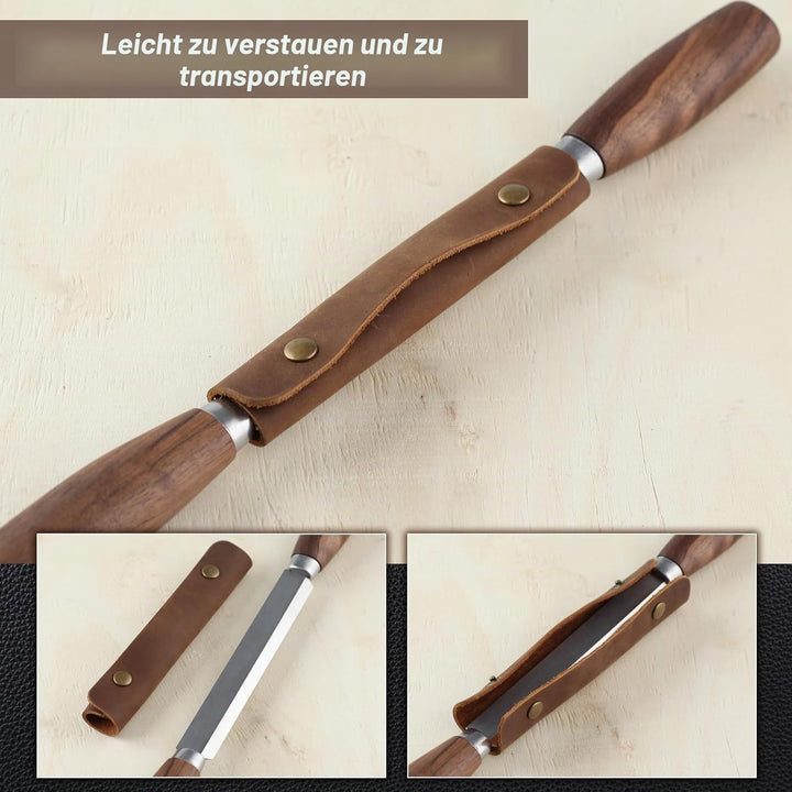 Holzbearbeitungswerkzeug, 10,9 cm, Ziehmesser mit Lederscheide, SK5, Holzschnitzwerkzeuge, Whittling