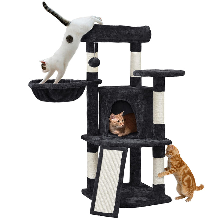 Yaheetech Kratzbaum Stabiler Katzenbaum Kletterbaum, mit Katzenhöhle Kratzbrett Plüsch Sisal, Katzen