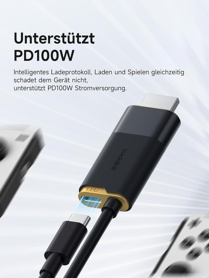 Hagibis Switch2 Dock für Nintendo Switch 1/2 & Switch OLED, USB-C-zu-HDMI-Kabeladapter mit 8K@60Hz,