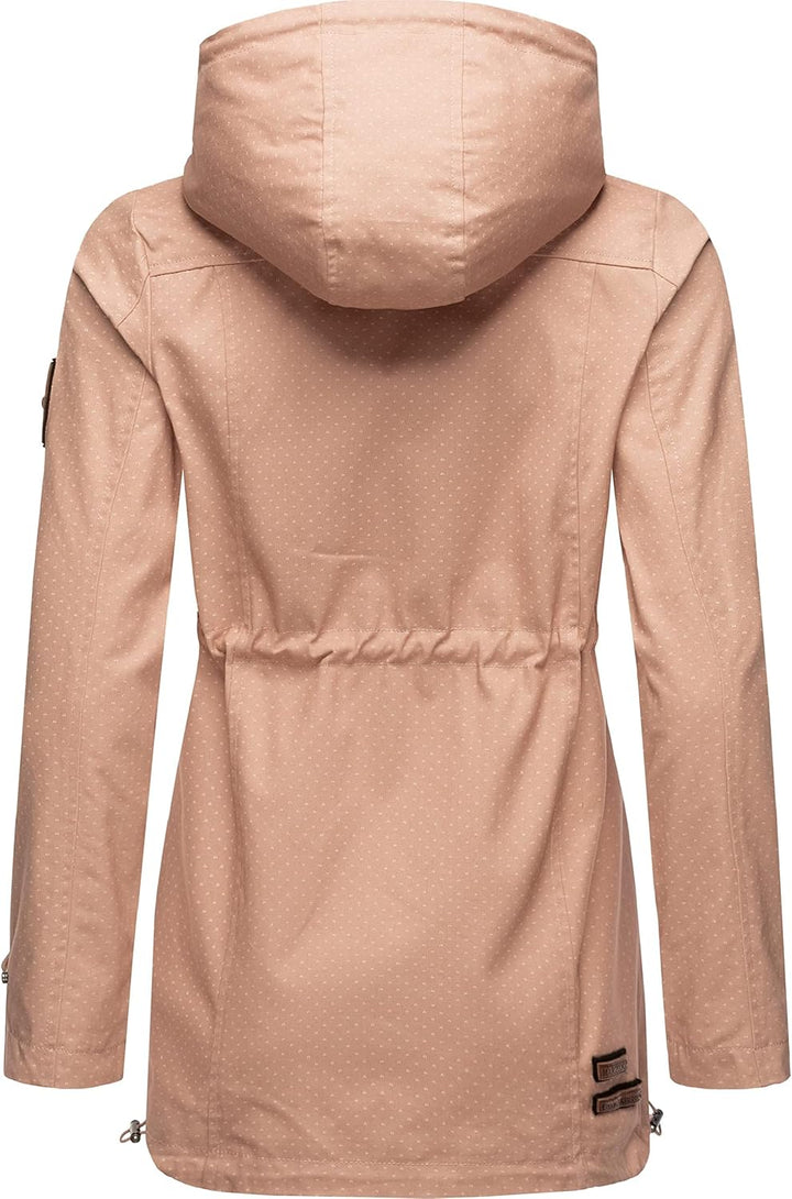 MARIKOO Damen leichte Übergangsjacke Baumwoll-Parka mit Kapuze Nyokoo XS-XXL M Light Rose W.p., M Li