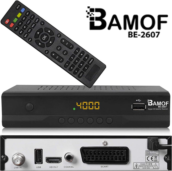 Bamof BE-2607 Digital Satelliten Sat Receiver - (HDTV, DVB-S/S2, HDMI, SCART, 2X USB 2.0, Full HD 10