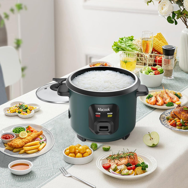 0.6 L Mini-Reiskocher 3-Tassen ungekocht, Macook Tragbarer Antihaft-Reis-Kocher, 15 Minuten schnelle