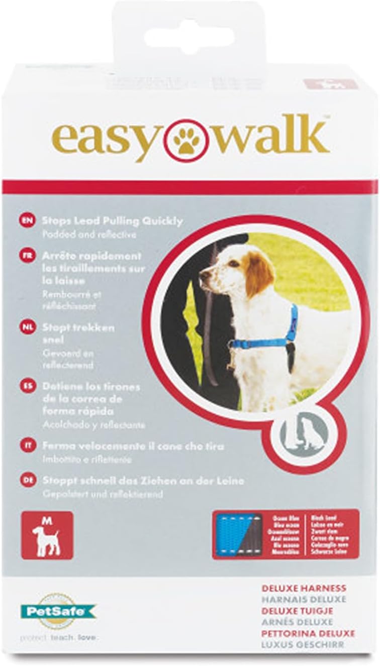 PetSafe Easy Walk Deluxe Geschirr, Gehgeschirr ohne Zug für Hunde, gepolstertes Design, inkl. 1,8 m