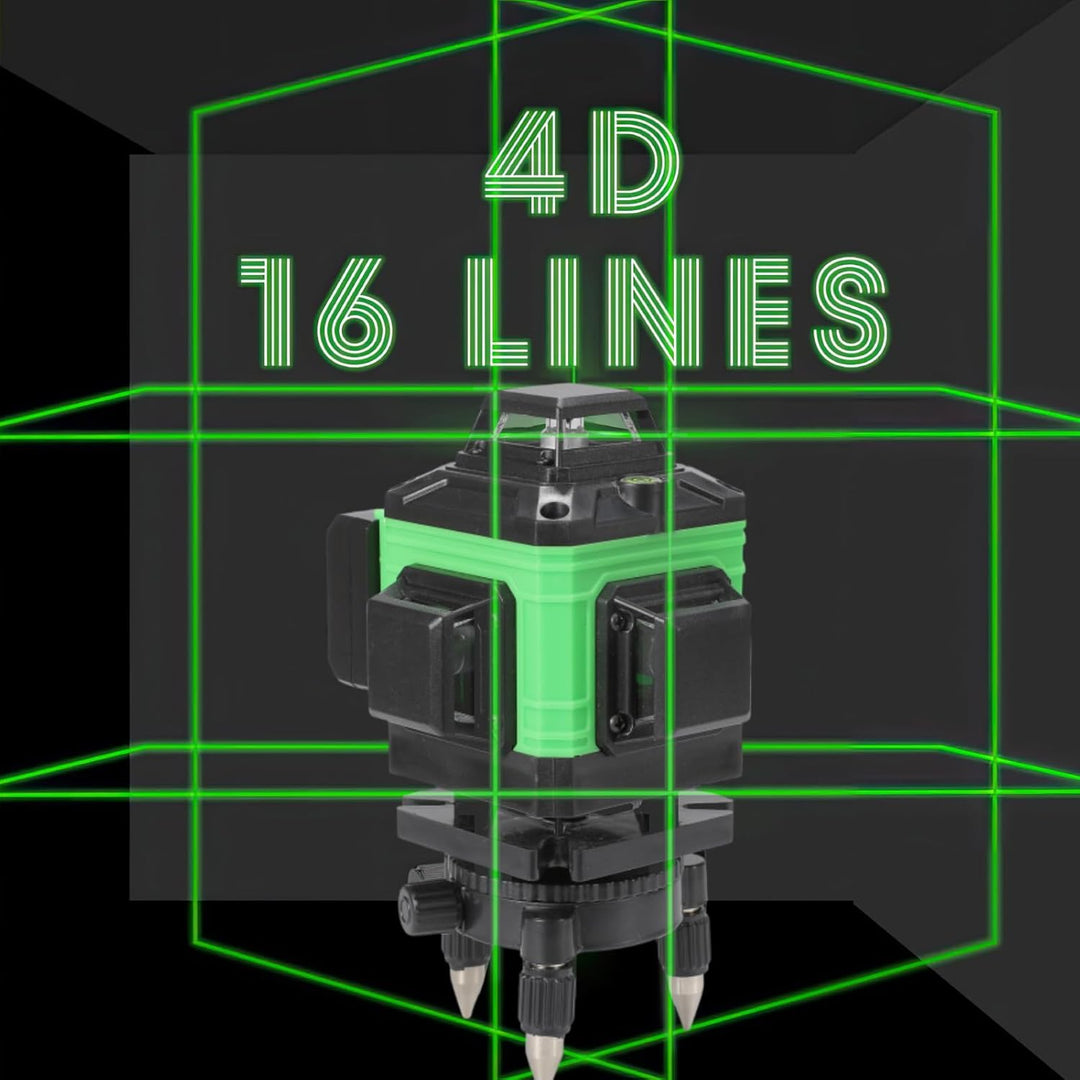 Kreuzlinienlaser mit Stativ, Grüner Laserstrahl 4 x 360°, Laser Level 4D 16Linien,Kreuzlinienlaser m