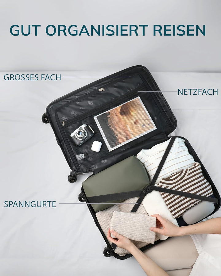 FERGÉ Grosser Koffer Hartschale mit TSA Schloss Cannes Rollkoffer Reise-Koffer Hartschalenkoffer Tro