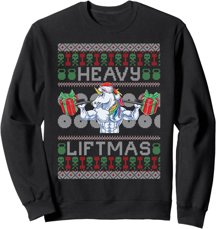 Heavy Liftmas Einhorn Bodybuilder Weihnachten Sport Unicorn Sweatshirt