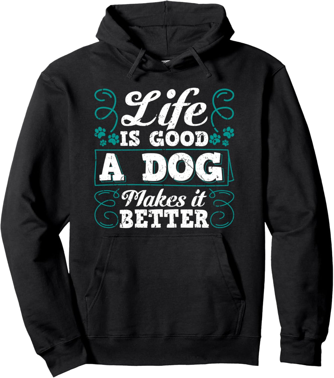 Das Leben ist gut - ein Hund macht es besser - Hundeadoption Pullover Hoodie