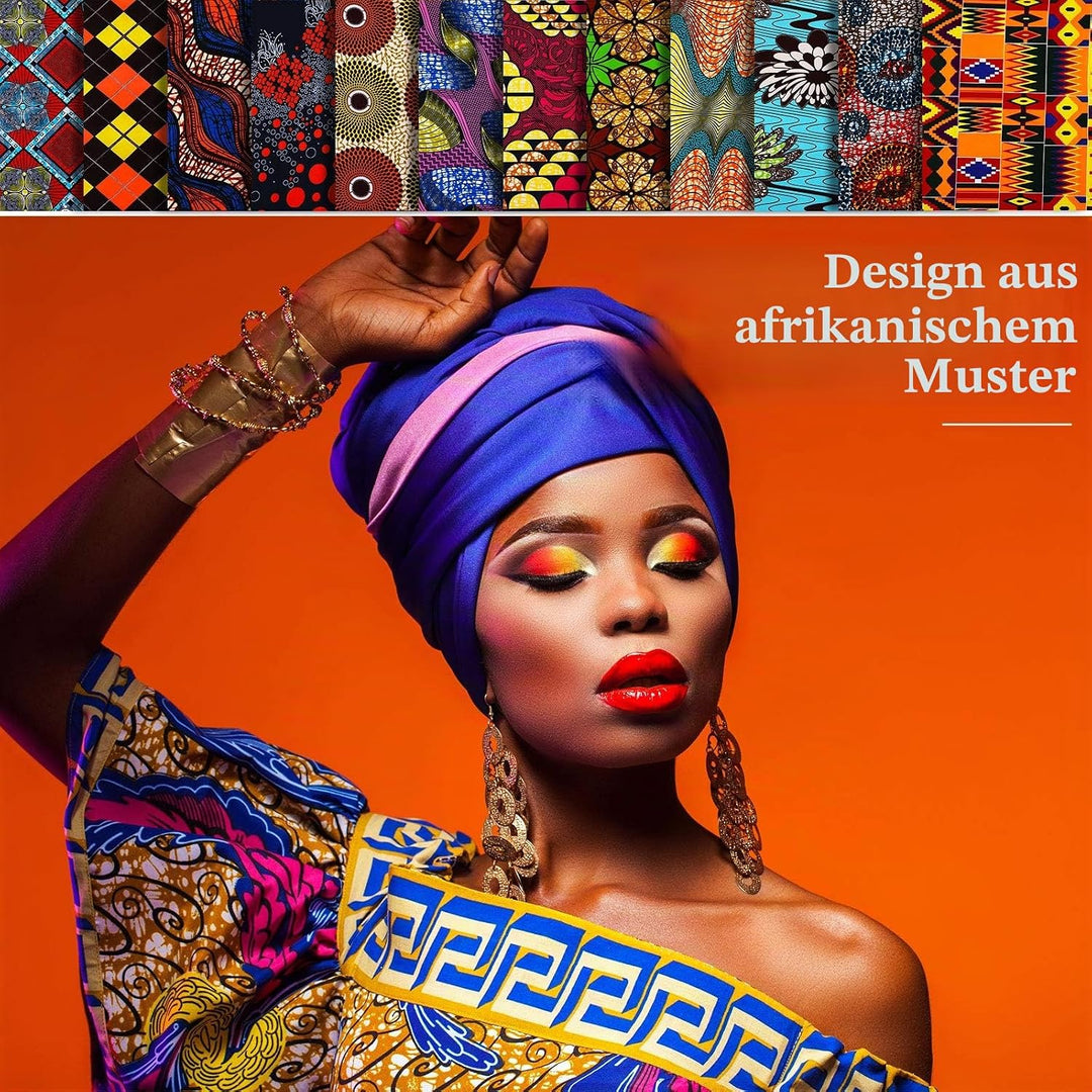 12 Stücke Afrikanische Stoff Viertel 19,5 x 15,7 Zoll (50 x 40 cm), Afrikanischer Ankara Wachsdruck