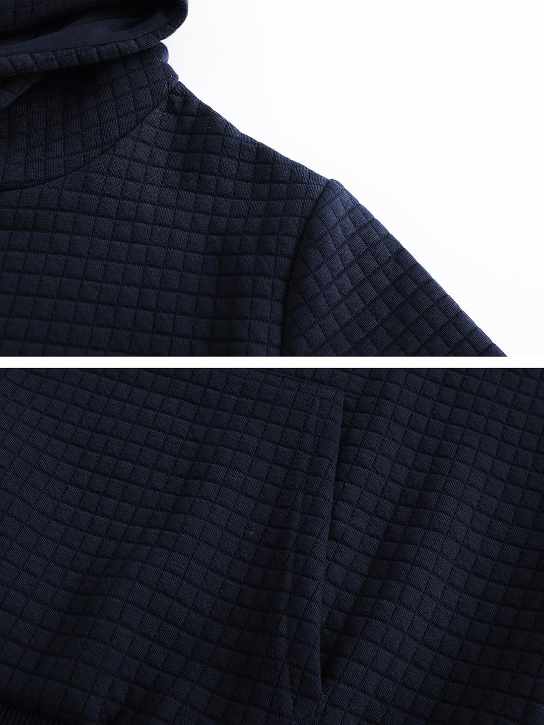 YuKaiChen Herren Kapuzenpullover Casual Langarm Karierten Kordelzug Jacquard Hooded Sweat mit Fleece