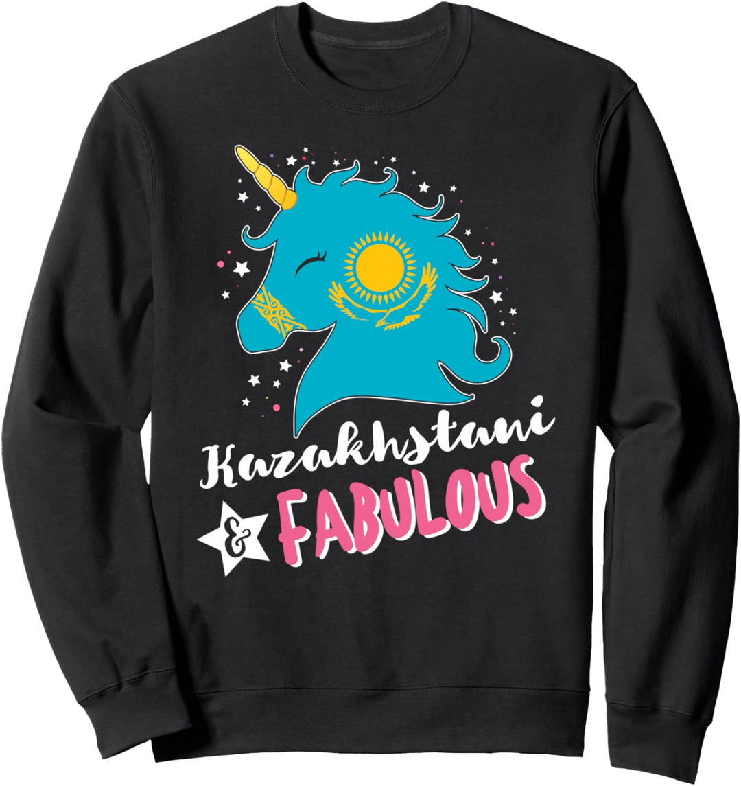 Kasachisches Einhorn Flagge von Kasachstan Sweatshirt