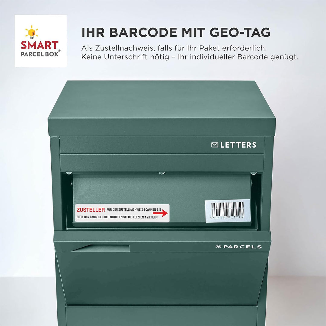 SMART PARCEL BOX XXL Paketbox für draussen, Paketbriefkasten zum Einbauen, zur Wandmontage oder frei