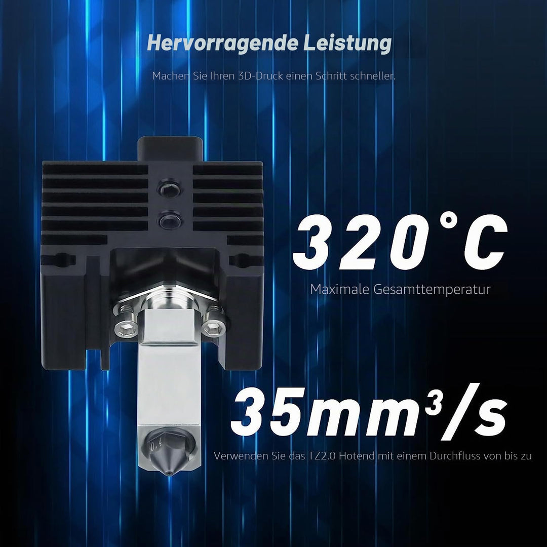 Upgrade TZ2.0 Bimetall Heatbreak Hotend w/überzogener Kupfer Heizblock Silikon Socke Hohe Temperatur
