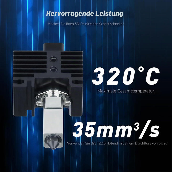 Upgrade TZ2.0 Bimetall Heatbreak Hotend w/überzogener Kupfer Heizblock Silikon Socke Hohe Temperatur