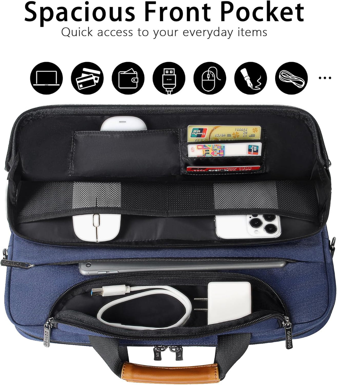 DOMISO Laptoptasche 17 Zoll Wasserdicht Laptop Tasche Aktentasche Herren Schultertasche Notebooktasc