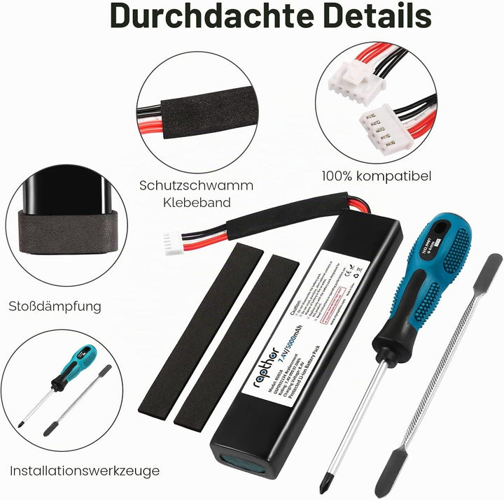 Rapthor 5000mAh Ersatzakku für JBL Xtreme Bluetooth-Lautsprecher passend für JBL GSP0931134 Hochkapa