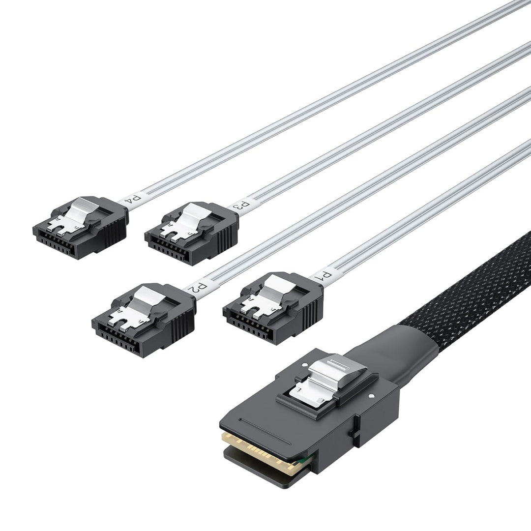 ipolex SFF-8087 auf 4x SATA Kabel, 36Pin SFF-8087 Host/Controller auf 7Pin SATA Target/Backplane, ko