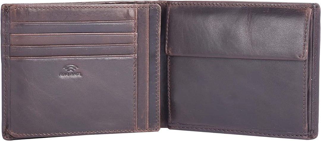 Maitre - birkheim Gandolf Billfold Geldbeutel aus Echtleder, Masse 12x10x1 cm, Dunkelbraun