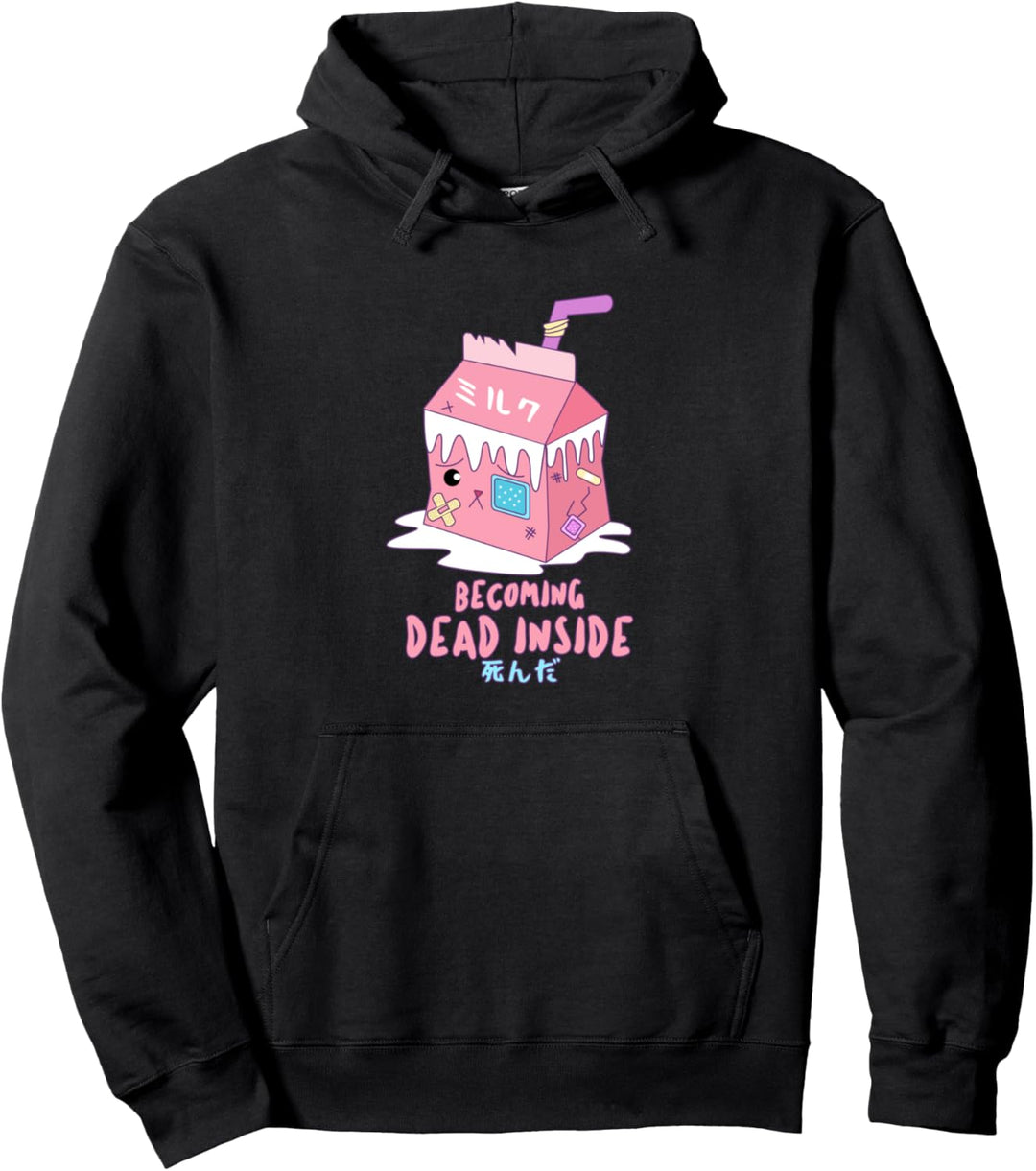 Dead Inside - Japanese Aesthetic Milk Pastel Goth Harajuku Pullover Hoodie