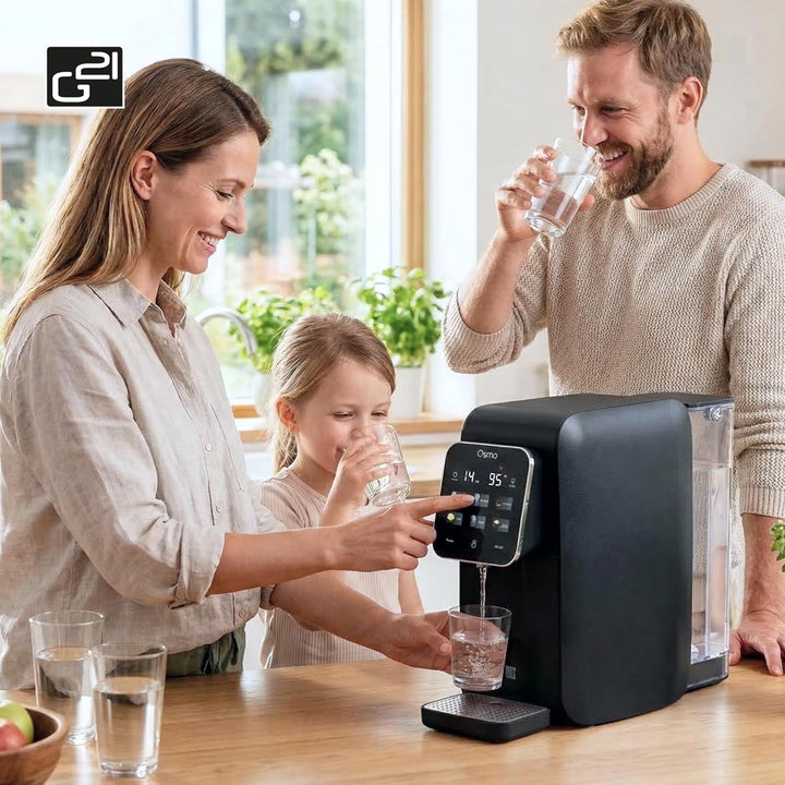 G21 Osmo Osmoseanlage Trinkwasser 3L, 1:1 Rein- zu Abwasserverhältnis, Umkehrosmoseanlage mit Heissw