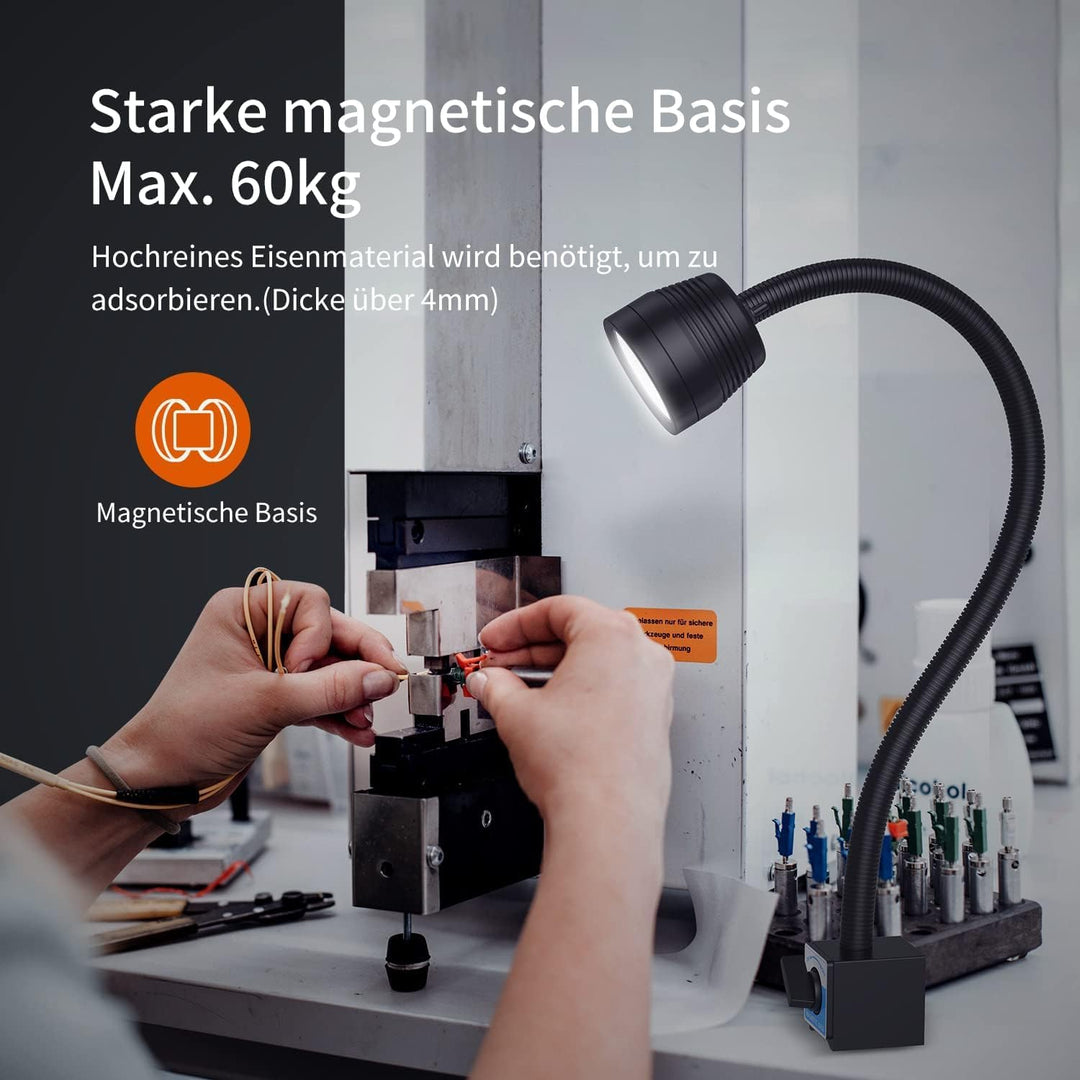 YouTeMei Maschinenlampe mit Magnetfuss Magnetische LED Drehmaschine Lampe 14W 1400 Lumen 6500K Flexi
