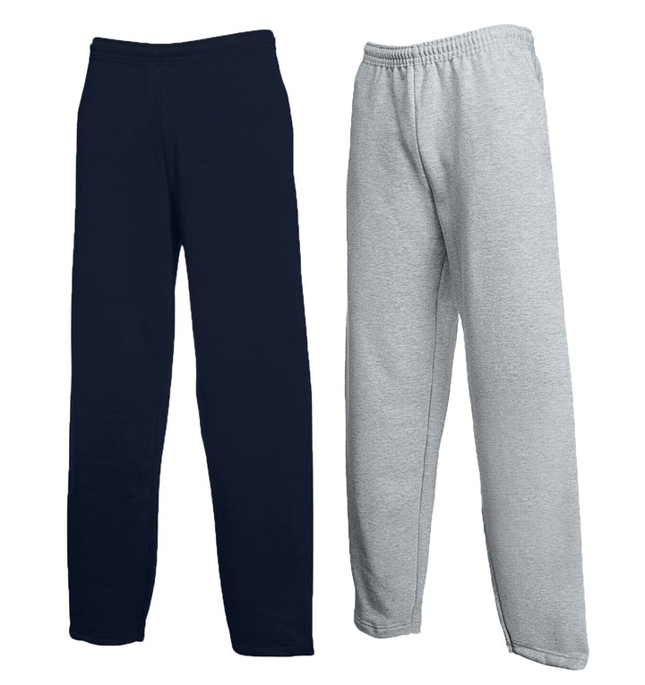 Fruit of the Loom Classic Open Leg Jog Pants, 1x Grau + 1x Deep Navy + 1 Hl Kauf Notizblock