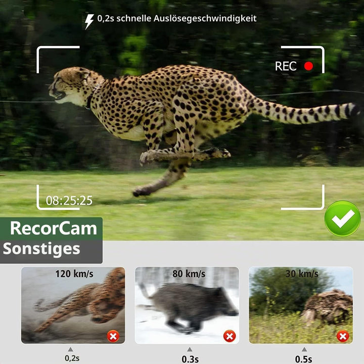 Wildkamera WLAN mit Handyübertragung APP, 4K Video Wildtierkamera, 36MP Full HD WLAN Wildkamera mit