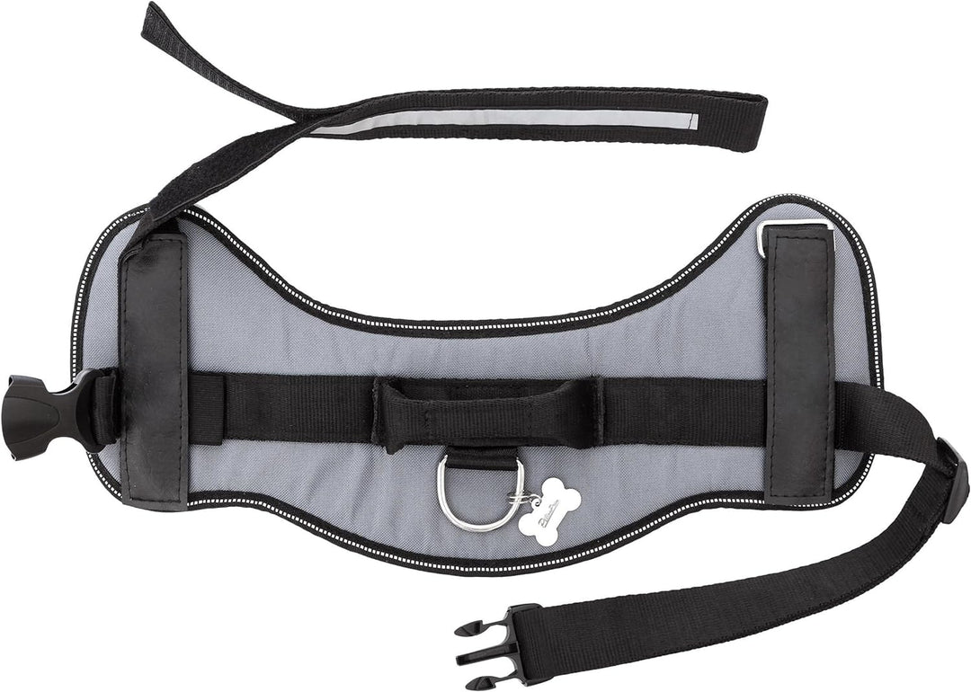 Geschirr für Hunde, Drucklos, Hundegeschirr, Reflektierend, Beschriftungen, R3: 57-70 cm, Asche R3: