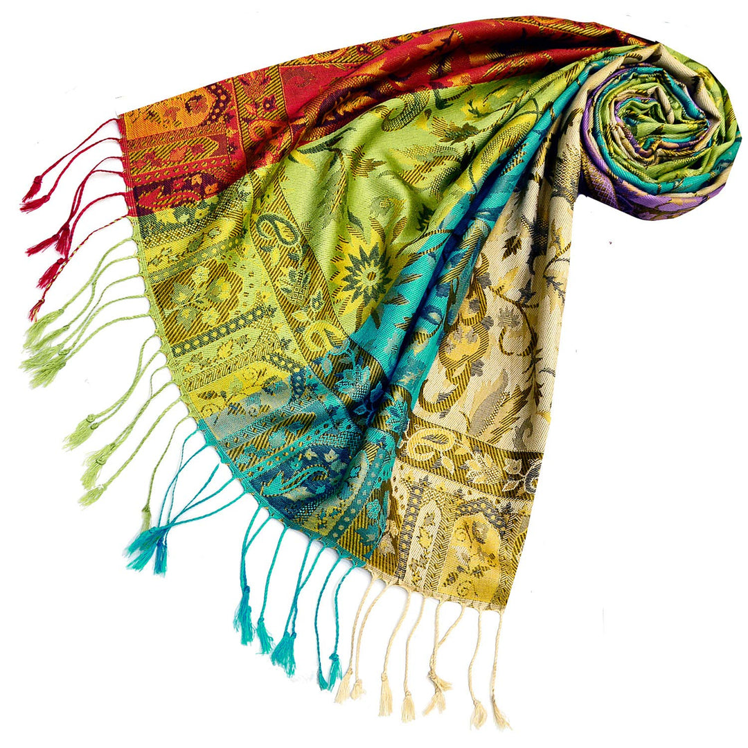 Lorenzo Cana Luxus Pashmina Damen - Schal Schaltuch jacquard gewebt 100% Seide Paisley Muster Seiden