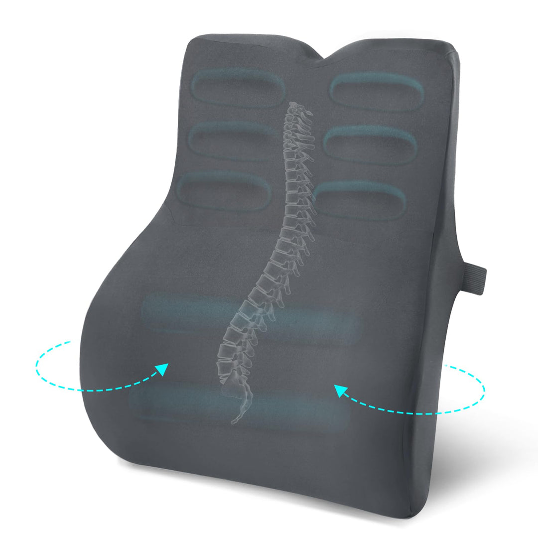Lendenwirbelkissen Ergonomisch, Rückenkissen für Auto, Büro und Zuhause, Lendenkissen mit Memory Foa