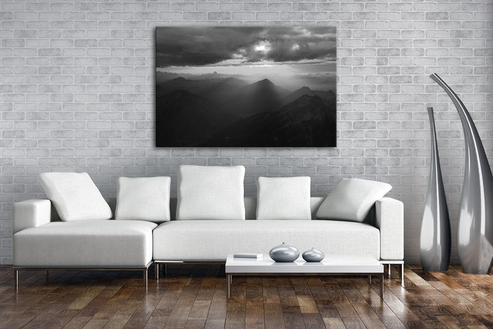 deyoli atemberaubende Aussicht von der Zugspitze Effekt: Schwarz/Weiss Format: 80x60 als Leinwand, M