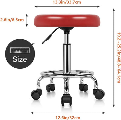 KKTONER Rollhocker mit Pedal (Rot), Rot