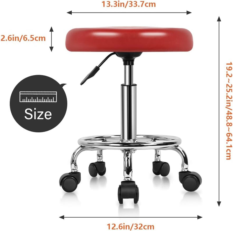 KKTONER Rollhocker mit Pedal (Rot), Rot