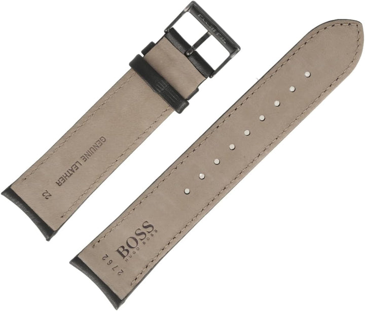 Hugo Boss Uhrenarmband 22mm Leder Schwarz Glatt - 659302762