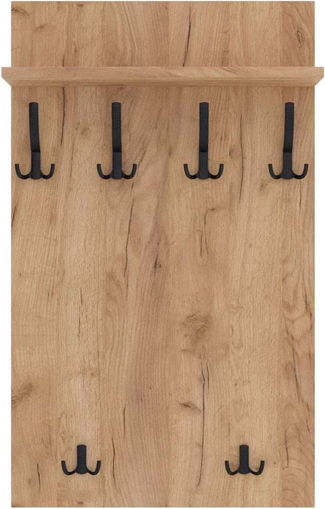 AKKE 120x60 | MAXI Garderobenpaneel Wandgarderobe Garderobe Wandpaneel Kleiderstange SCHWARZ | GOLD