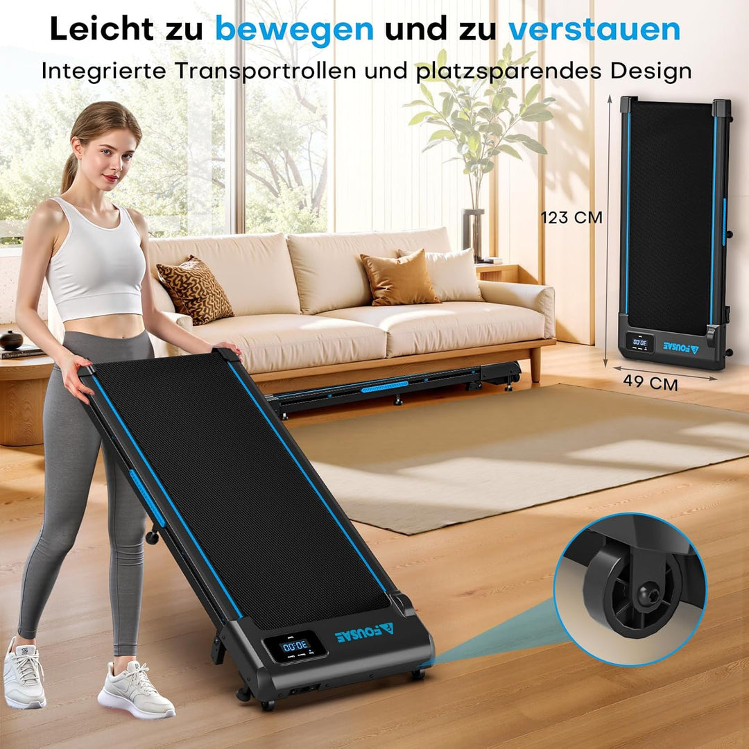 FOUSAE Walking Pad, 1-10 km/h Laufband für Zuhause mit 9% Steigung, 2.5HP Walking Machine mit LED-An