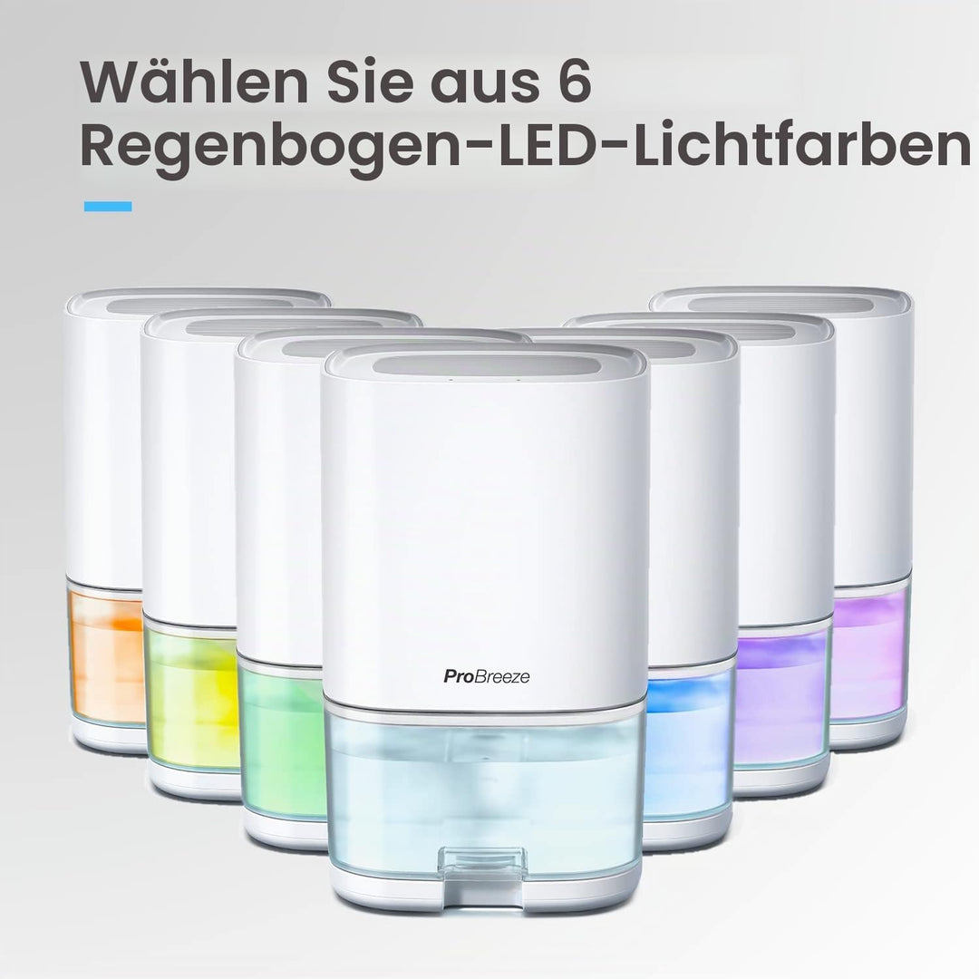 Pro Breeze Luftentfeuchter 1000ml mit Zeitschaltuhr und Nachtlicht - Luftentfeuchter elektrisch gege