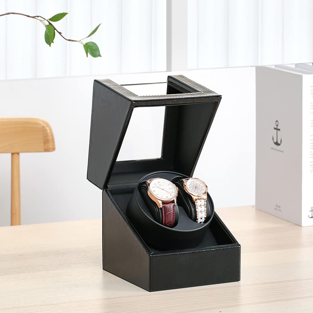 Automatische Uhrenbeweger Box,luxuriöser Uhrenbeweger,Uhrengehäuse mit leisem Mabuchi Motor,Batterie