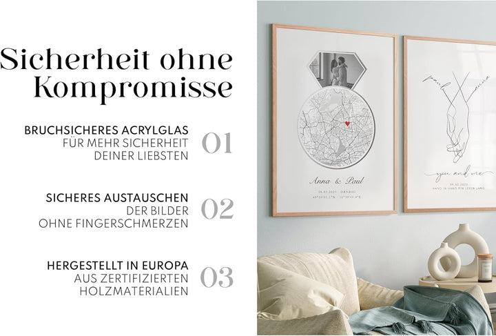 Artower® Bilderrahmen für DIN A2 42 x 60 cm Natur Holz Eiche Dünner Rahmen | Posterrahmen Gross Coll