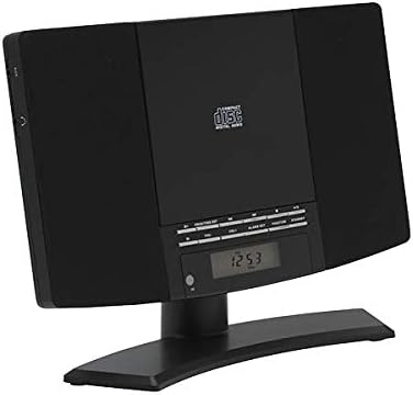 Denver Musik-Center (vertikaler CD-Player mit LCD-Display, AUX-In, Wandhalterung, Weckerradio) schwa