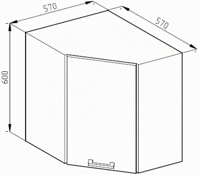Vicco Eckhängeschrank R-Line, Weiss Hochglanz/Weiss, 57 cm Weiss Hochglanz Eckhängeschrank 57cm, Wei