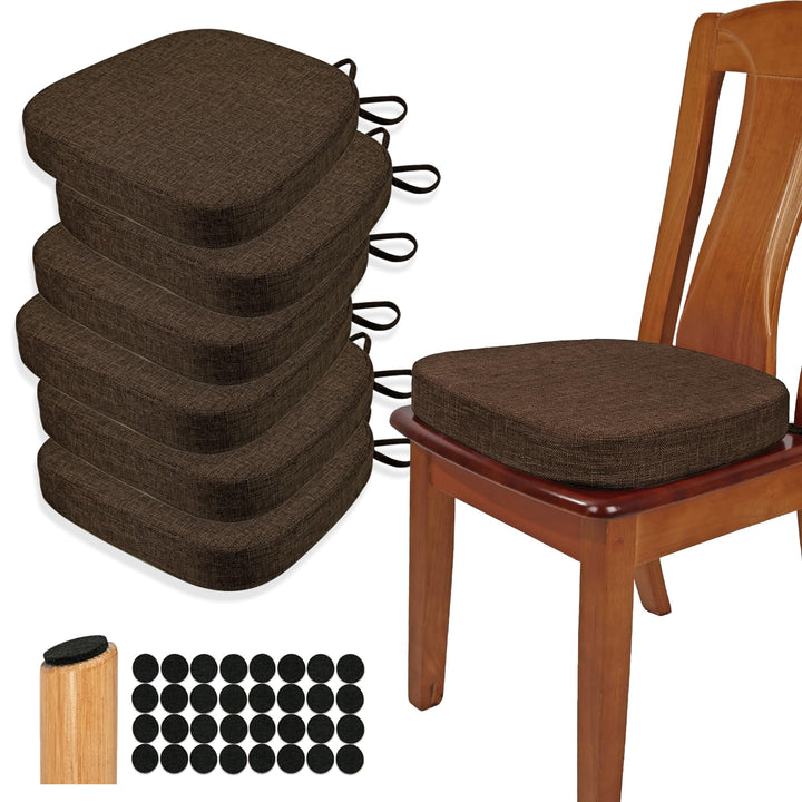BUYUE Stuhlkissen 6,5 cm dick, U-Form Sitzkissen 40x40 cm mit hochdichtem Schaumstoff, Stoffbezug, r