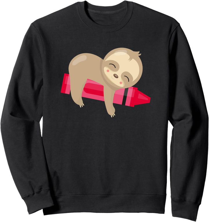 Auf einem Rotstift schlafende Faultierbabys Sweatshirt
