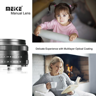 Meike 25mm F1.8 APS-C grosse Blende Weitwinkelobjektiv Manueller Fokusobjektiv Kompatibel mit Sony E