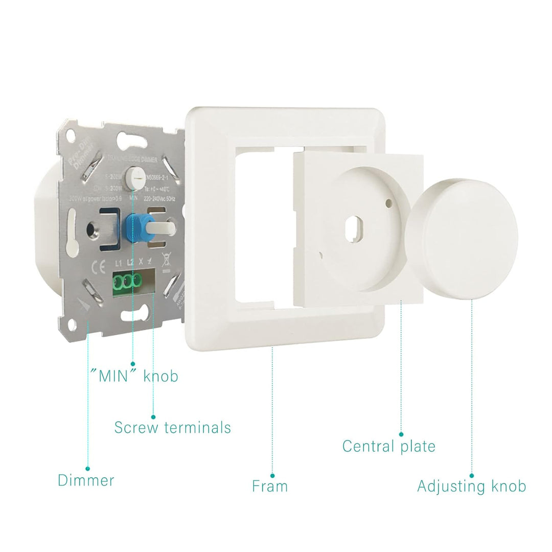 VIPMOON,Dimmer, LED-Dimmschalter für Wohnmobil Boot LKW Wohnwagen Anhänger Leuchte Halogenstreifen/L
